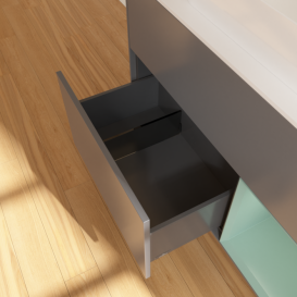 Тумба під раковину Villeroy & Boch Finion 100х50,1 см з підсвічуванням МДФ антрацит матовий лак/скло біле матове F661GMGK