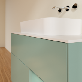 Тумба под раковину Villeroy & Boch Finion 100х50,1 см с подсветкой МДФ оливковый матовый лак/стекло белое матовое F661GMGM