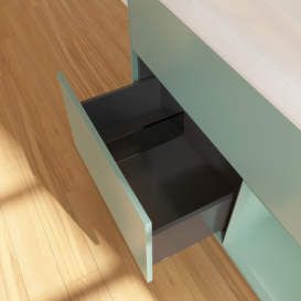 Тумба под раковину Villeroy & Boch Finion 100х50,1 см с подсветкой МДФ оливковый матовый лак/стекло белое матовое F661GMGM