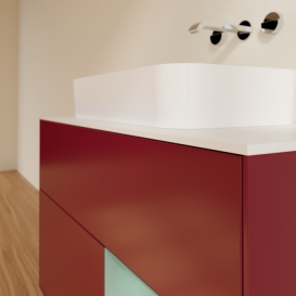 Тумба под раковину Villeroy & Boch Finion 100х50,1 см с подсветкой МДФ пион матовый лак/стекло белое матовое F661GMHB