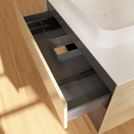 Тумба под раковину Villeroy & Boch Finion 100х50,1 см с подсветкой МДФ шпон дуба/стекло белое матовое F661GNPC