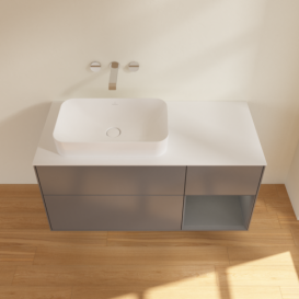 Тумба под раковину Villeroy & Boch Finion 120х50,1 см с подсветкой МДФ антрацит матовый лак/стекло белое матовое F691GKGK