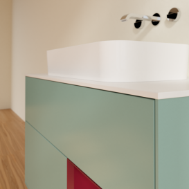 Тумба под раковину Villeroy & Boch Finion 100х50,1 см с подсветкой МДФ оливковый матовый лак/стекло белое матовое F661HBGM