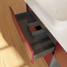 Тумба под раковину Villeroy & Boch Finion 120х50,1 см с подсветкой МДФ пион матовый лак/стекло белое матовое F691GKHB