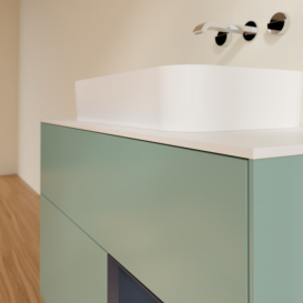 Тумба под раковину Villeroy & Boch Finion 100х50,1 см с подсветкой МДФ оливковый матовый лак/стекло белое матовое F661HGGM