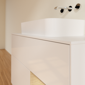 Тумба под раковину Villeroy & Boch Finion 100х50,1 см с подсветкой МДФ глянцевый белый лак/стекло белое матовое F661PCGF