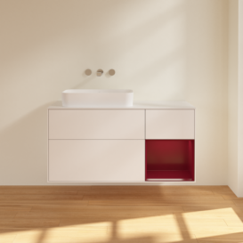 Тумба под раковину Villeroy & Boch Finion 120х50,1 см с подсветкой МДФ белый матовый лак/стекло белое матовое F691HBMT