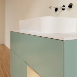 Тумба под раковину Villeroy & Boch Finion 100х50,1 см с подсветкой МДФ оливковый матовый лак/стекло белое матовое F661PCGM