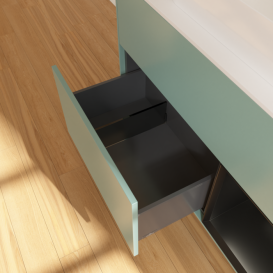 Тумба під раковину Villeroy & Boch Finion 100х50,1 см із підсвічуванням МДФ оливковий матовий лак/скло біле матове F661PDGM