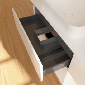 Тумба под раковину Villeroy & Boch Finion 120х50,1 см с подсветкой МДФ глянцевый белый лак/стекло белое матовое F691MTGF