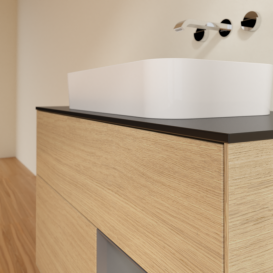 Тумба под раковину Villeroy & Boch Finion 100х50,1 см с подсветкой МДФ шпон дуба/стекло черное матовое F662GKPC