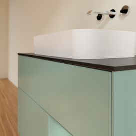 Тумба под раковину Villeroy & Boch Finion 100х50,1 см с подсветкой МДФ оливковый матовый лак/стекло черное матовое F662GMGM