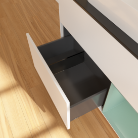 Тумба под раковину Villeroy & Boch Finion 100х50,1 см с подсветкой МДФ белый матовый лак/стекло черное матовое F662GMMT