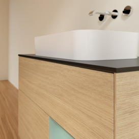 Тумба под раковину Villeroy & Boch Finion 100х50,1 см с подсветкой МДФ шпон дуба/стекло черное матовое F662GMPC