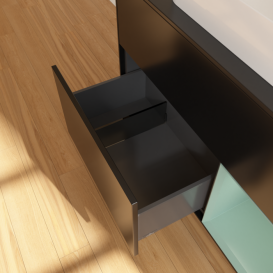 Тумба под раковину Villeroy & Boch Finion 100х50,1 см с подсветкой МДФ черный матовый лак/стекло черное матовое F662GMPD