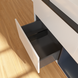 Тумба під раковину Villeroy & Boch Finion 100х50,1 см з підсвіткою МДФ білий глянцевий лак/скло чорне матове F662HGGF