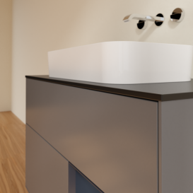 Тумба под раковину Villeroy & Boch Finion 100х50,1 см с подсветкой МДФ антрацит матовый лак/стекло черное матовое F662HGGK