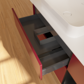 Тумба под раковину Villeroy & Boch Finion 120х50,1 см с подсветкой МДФ пион матовый лак/стекло белое матовое F691PDHB