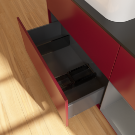 Тумба под раковину Villeroy & Boch Finion 120х50,1 см с подсветкой МДФ пион матовый лак/стекло черное матовое F692GKHB