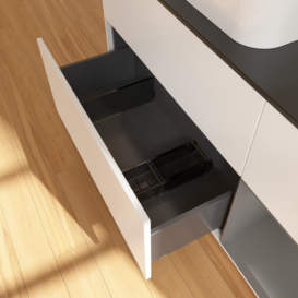 Тумба под раковину Villeroy & Boch Finion 120х50,1 см с подсветкой МДФ белый матовый лак/стекло черное матовое F692GKMT