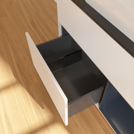 Тумба под раковину Villeroy & Boch Finion 100х50,1 см с подсветкой МДФ белый матовый лак/стекло черное матовое F662HGMT