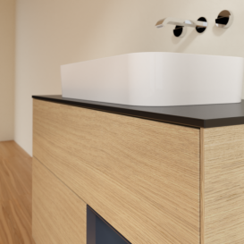 Тумба под раковину Villeroy & Boch Finion 100х50,1 см с подсветкой МДФ шпон дуба/стекло черное матовое F662HGPC