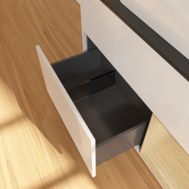 Тумба под раковину Villeroy & Boch Finion 100х50,1 см с подсветкой МДФ глянцевый белый лак/стекло черное матовое F662PCGF