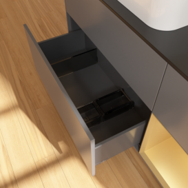 Тумба под раковину Villeroy & Boch Finion 120х50,1 см с подсветкой МДФ антрацит матовый лак/стекло черное матовое F692HFGK