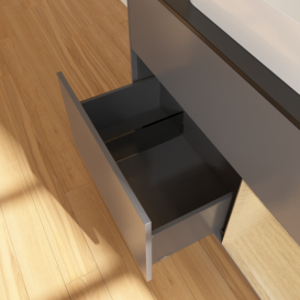 Тумба под раковину Villeroy & Boch Finion 100х50,1 см с подсветкой МДФ антрацит матовый лак/стекло черное матовое F662PCGK