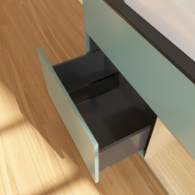 Тумба под раковину Villeroy & Boch Finion 100х50,1 см с подсветкой МДФ оливковый матовый лак/стекло черное матовое F662PCGM