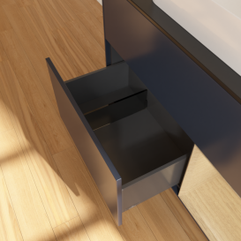 Тумба под раковину Villeroy & Boch Finion 100х50,1 см с подсветкой МДФ темно-синий матовый лак/стекло черное матовое F662PCHG