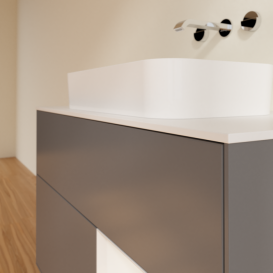 Тумба под раковину Villeroy & Boch Finion 100х50,1 см с подсветкой МДФ антрацит матовый лак/стекло белое матовое G661GFGK