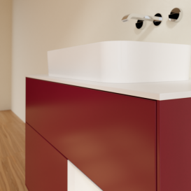 Тумба под раковину Villeroy & Boch Finion 100х50,1 см с подсветкой МДФ пион матовый лак/стекло белое матовое G661GFHB