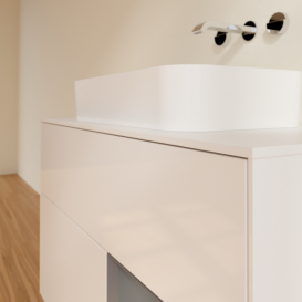 Тумба под раковину Villeroy & Boch Finion 100х50,1 см с подсветкой МДФ глянцевый белый лак/стекло белое матовое G661GKGF