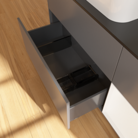 Тумба под раковину Villeroy & Boch Finion 120х50,1 см с подсветкой МДФ антрацит матовый лак/стекло черное матовое F692MTGK