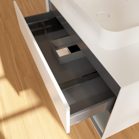 Тумба под раковину Villeroy & Boch Finion 100х50,1 см с подсветкой МДФ белый матовый лак/стекло белое матовое G661GKMT