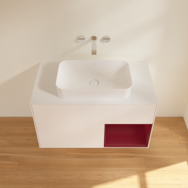 Тумба под раковину Villeroy & Boch Finion 100х50,1 см с подсветкой МДФ белый матовый лак/стекло белое матовое G661HBMT