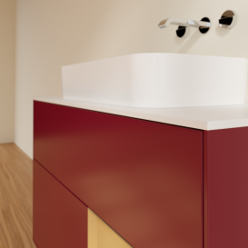 Тумба под раковину Villeroy & Boch Finion 100х50,1 см с подсветкой МДФ пион матовый лак/стекло белое матовое G661HFHB