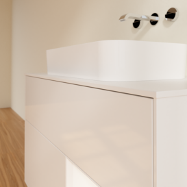 Тумба под раковину Villeroy & Boch Finion 100х50,1 см с подсветкой МДФ глянцевый белый лак/стекло белое матовое G661MTGF