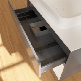 Тумба под раковину Villeroy & Boch Finion 100х50,1 см с подсветкой МДФ антрацит матовый лак/стекло белое матовое G661MTGK