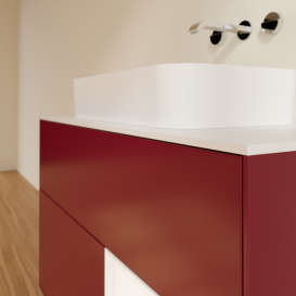 Тумба под раковину Villeroy & Boch Finion 100х50,1 см с подсветкой МДФ пион матовый лак/стекло белое матовое G661MTHB