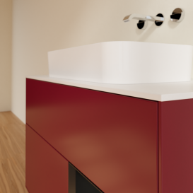 Тумба под раковину Villeroy & Boch Finion 100х50,1 см с подсветкой МДФ пион матовый лак/стекло белое матовое G661PDHB