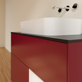 Тумба под раковину Villeroy & Boch Finion 100х50,1 см с подсветкой МДФ пион матовый лак/стекло черное матовое G662GFHB