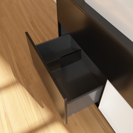 Тумба под раковину Villeroy & Boch Finion 100х50,1 см с подсветкой МДФ черный матовый лак/стекло черное матовое G662GFPD