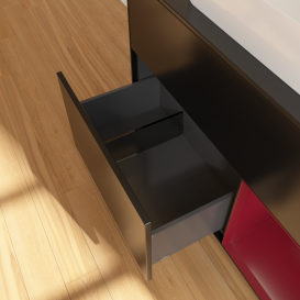 Тумба под раковину Villeroy & Boch Finion 100х50,1 см с подсветкой МДФ черный матовый лак/стекло черное матовое G662HBPD