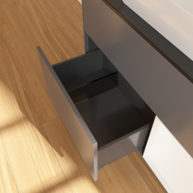 Тумба под раковину Villeroy & Boch Finion 100х50,1 см с подсветкой МДФ антрацит матовый лак/стекло черное матовое G662MTGK