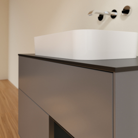 Тумба под раковину Villeroy & Boch Finion 100х50,1 см с подсветкой МДФ антрацит матовый лак/стекло черное матовое G662PDGK