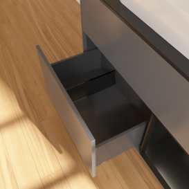 Тумба под раковину Villeroy & Boch Finion 100х50,1 см с подсветкой МДФ антрацит матовый лак/стекло черное матовое G662PDGK