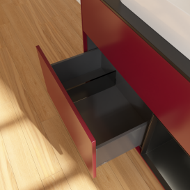 Тумба под раковину Villeroy & Boch Finion 100х50,1 см с подсветкой МДФ пион матовый лак/стекло черное матовое G662PDHB