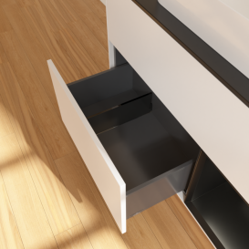 Тумба под раковину Villeroy & Boch Finion 100х50,1 см с подсветкой МДФ белый матовый лак/стекло черное матовое G662PDMT